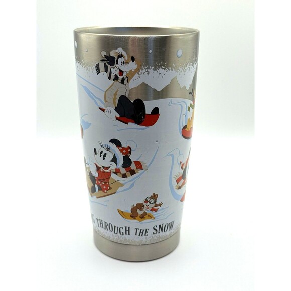 Disney  Dashing Through The Snow Stainless Steel Tumbler Mickey & Friends - Picture 3 of 8